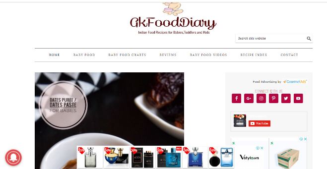 Website dạy nấu cháo dinh dưỡng - thực đơn GK Food diary