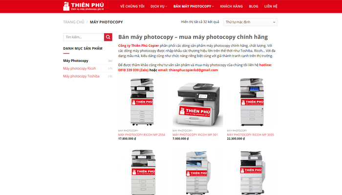 Tiêu chí lựa chọn website bán máy photocopy uy tín