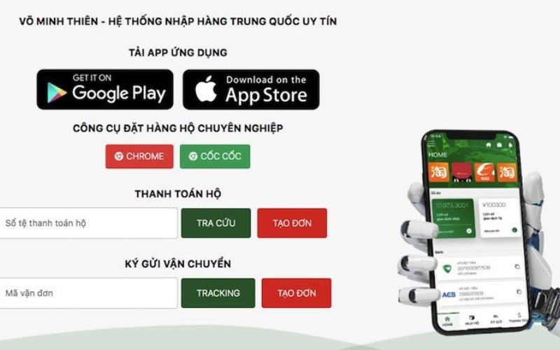 app nhập hàng võ minh thiên