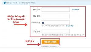 nhập thông tin tài khoản ngân hàng